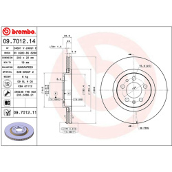 DISK PREDNJI 22x280 mm AUDI A3 - GOLF 4 1997-2006 BREMBO