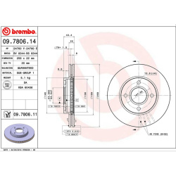 Disk prednji 22x258 mm Ford 1996-2008 Brembo