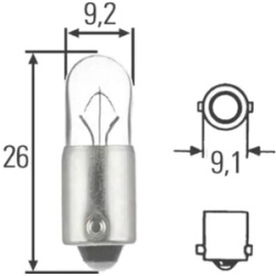 SIJALICA 12V - 4W T4W (postolje: BA9s)  HELLA