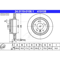 DISK ZADNJI VENTILIRAJUĆI BMW E46 -2005 ATE