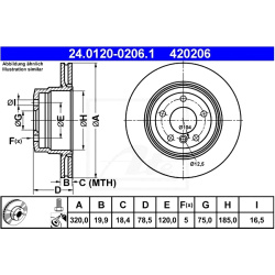 DISK ZADNJI BMW X5 E70-F15 - X6 E71-F16 2006-2019 ATE