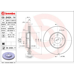 DISK PREDNJI 278x25mm FOKUS 2003-2018 BREMBO