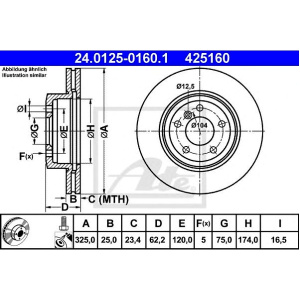 DISK PREDNJI BMW E83 X3 -2011 ATE