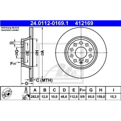 DISK ZADNJI PASAT-GOLF 2003-2014 12x286 mm ATE