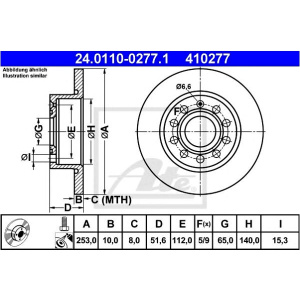 DISK ZADNJI GOLF 5-6, CADY 3, OCTAVIA -2017 ATE (10x255 mm)