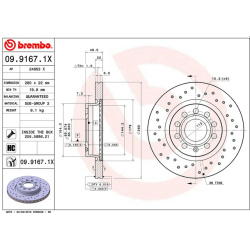 DISK PREDNJI 22x280mm GOLF 6 -2019 BREMBO BUŠENI