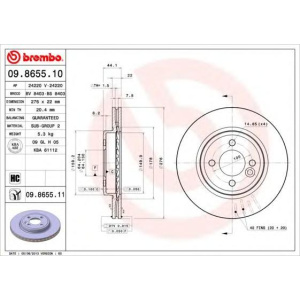 DISK PREDNJI BMW MINI R50-R52 BREMBO