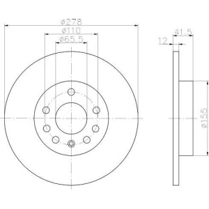 DISK ZADNJI 278X12 VECTRA C - FIAT CROMA -2008 TEXTAR