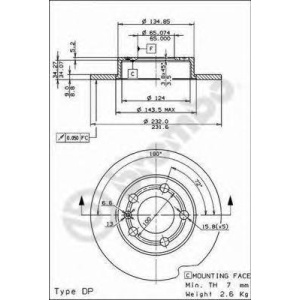 DISK ZADNJI GOLF 4 -2006, POLO 2001-2022 5 RUPA BREMBO