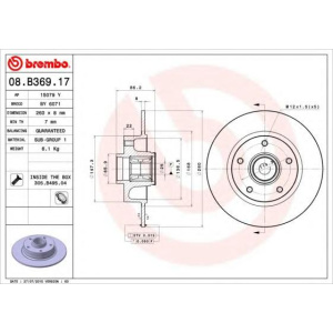 DISK ZADNJI 260x08 MEGAN 3 SA LEŽAJEM I ABS-om BREMBO