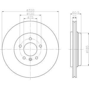 DISK ZADNJI BMW E46 3.0 -2005 22x320mm TEXTAR