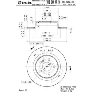 DISK ZADNJI 300x10 C-KL W204.07-B