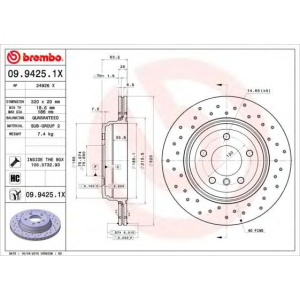 DISK ZADNJI VENTILIRAJUCI BMW E60-E63 3.0d -2010 BREMBO bušeni