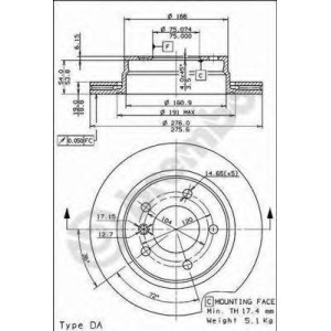 DISK ZADNJI VENTILIRAJUCI BMW E36/E46  .BR