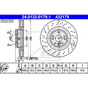DISK PREDNJI MERCEDES GLE W166 AMG 2011-2019 ATE (350x32)