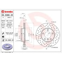 DISK PREDNJI BMW E36 - E46 BUŠENI  BREMBO