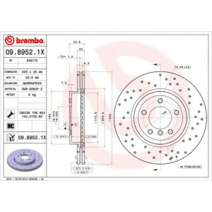 DISK PREDNJI BMW E46 2.5-3.0 -2005 BREMBO buseni