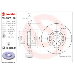 DISK P.V. 305X28 ALFA ROM .BR