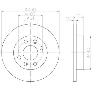 DISK PREDNJI RENO 19 - CLIO -2005 238x10mm TEXTAR