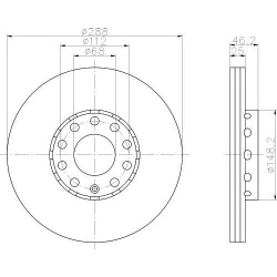 DISK PREDNJI 25x288 mm AUDI A4-6 1991-2000 TEXTAR