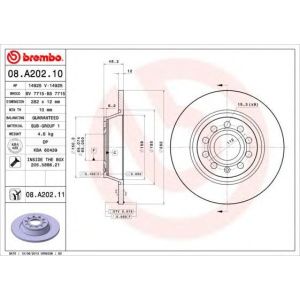 DISK ZADNJI PASAT GOLF 2003-2014 BREMBO (12x286mm)