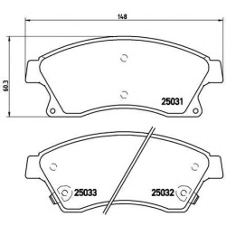 PLOČICE PREDNJE ASTRA J - CRUZE 19mm 2009-2015 BREMBO