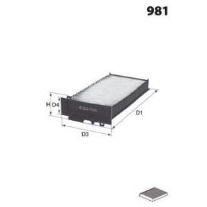 FILTER KABINE RENAULT CLIO 2-3 carbon -2014 MECAFILTER