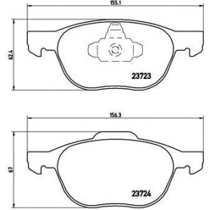 PLOČICE PREDNJE FORD FOCUS CMAX KUGA VOLVO V40 V50 -2020 BREMBO