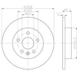 DISK ZADNJI 268X12 AST-J / MOKA.T
