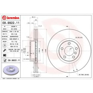 DISK PREDNJI BMW X5 X6 F15 F16 BREMBO