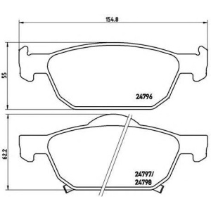 PLOČICE PREDNJE HONDA ACCORD 2.0i-2.4i 2008-2015 BREMBO