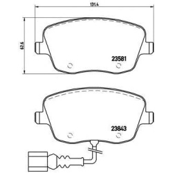 Plocice prednje sa kablom Fabia 1.0-2.0 1999-2015 Brembo