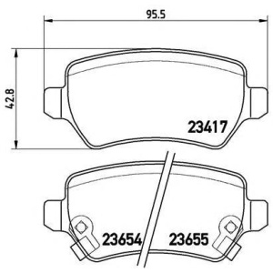 PLOČICE ZADNJE ASTRA G-H - CORSA C (LUCAS SISTEM) SA LIMČIĆIMA -2014 BREMBO