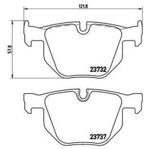 PLOČICE ZADNJE BMW E60 2.0-3.0 BREMBO