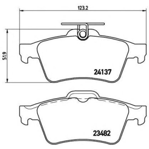 PLOČICE ZADNJE VEKTRA C - LAGUNA 3 - FORD 2004- BREMBO