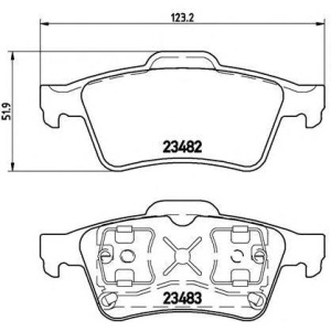 PLOČICE ZADNJE RENO LAGUNA 2 - MEGAN - FOKUS - MAZDA 3 2001-2010 BREMBO