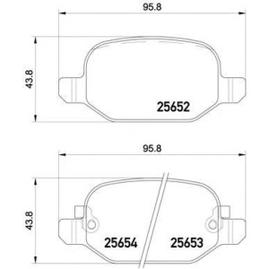 PLOČICE ZADNJE FIAT 500L 1.3dizel 2012- BREMBO