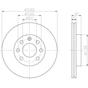 DISK PREDNJI VENTILIRAJUCI . 240X20 CORSA-C  TE