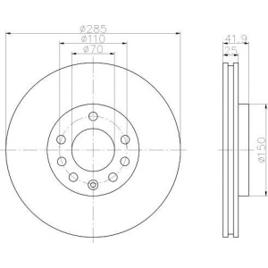 DISK PREDNJI VECTRA C -2008 285x25mm TEXTAR