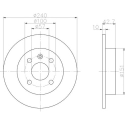 DISK ZADNJI ASTRA G-H 1998-2014 4 rupe 240x10mm TEXTAR