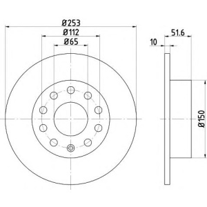 DISK ZADNJI GOLF 5-6, CADY 3, OCTAVIA -2017 TEXTAR (10x255 mm)