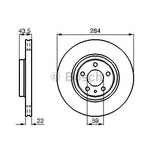 DISK PREDNJI 284x22mm FIAT DOBLO-500L-TIPO-COMBO PAR BOSCH