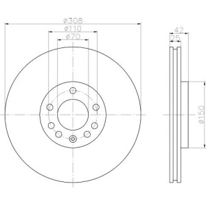 DISK PREDNJI 308x25 ASTRA-H - CORSA-E - MERIVA-B -2017 MINTEX