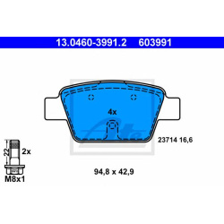 PLOČICE ZADNJE FIAT STILO BRAVO MITO 1.3mjt-1.9jtd-2.0mjt 2001-2018 ATE