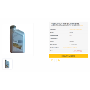 MOTORNO ULJE SELENIA 10W40 ESSENTIAL 1 LIT