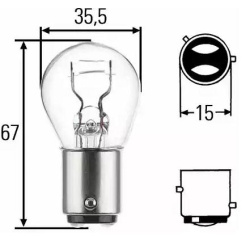 SIJALICA 12V-21W-4W P21/4W (postolje: BAZ15d) HELLA