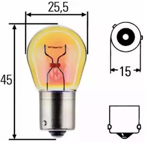 SIJALICA 12V-21W zuta PY21W (postolje: BAU15s) HELLA
