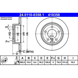 DISK ZADNJI MINI 1.6i COUNTRYMAN 2010-2016 ATE