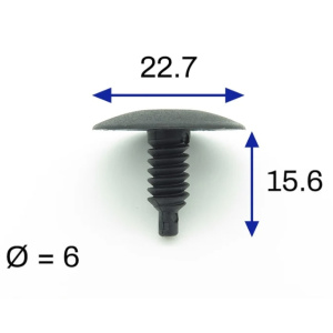 ZABICA PLASTICNA PREDNJE HAUBE GOLF 3 SPO. ORIGINAL