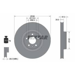 DISK PREDNJI AUDI A6 A7 Q5 -2020 30x338mm TEXTAR